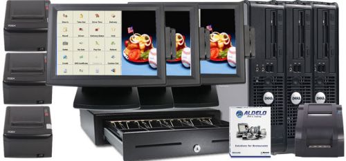 Aldelo restaurant bar pizza 3 pos systems/stations pro version new for sale