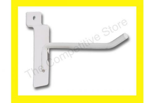 4&#034; Slatwall Hooks  For Slat Panel Display - 100 Pcs White Color