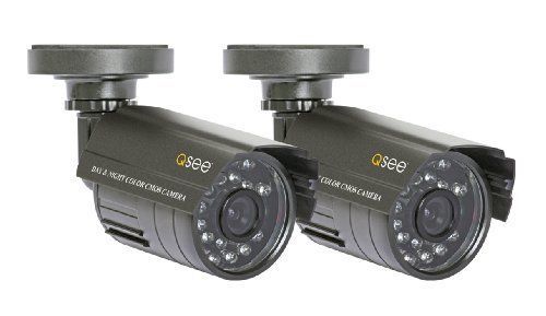 Q-see qm4803b-2 weatherproof 480 tvl cameras with 50-feet night vision pack of 2 for sale