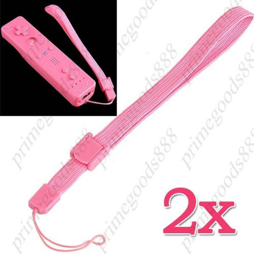 2 x Nylon Wrist Strap Anti Slip Strap Lock Clip Nintendo Wii Remote Control Pink
