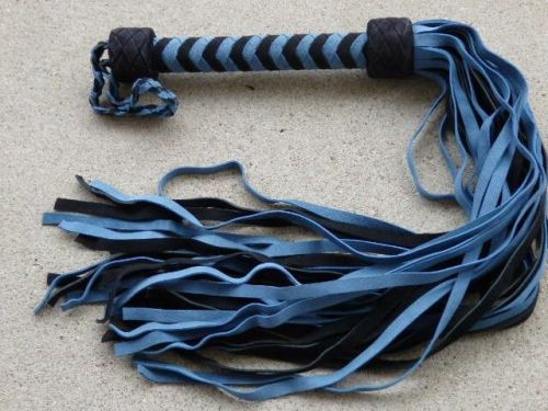 BLUE (#1) Leather 36 Tail Flogger Whip Suede - NEW HORSE TRAINING TOOL - IND2