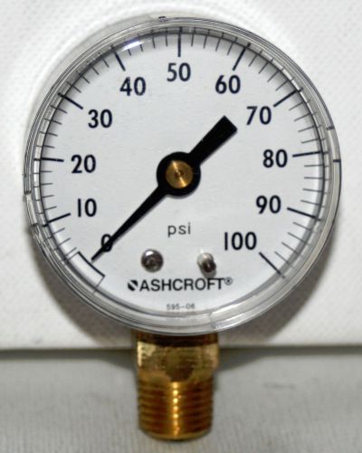100 Psi  2&#034; Dial 1/4&#034; Npt  Pressure Gauge Ashcroft NEW