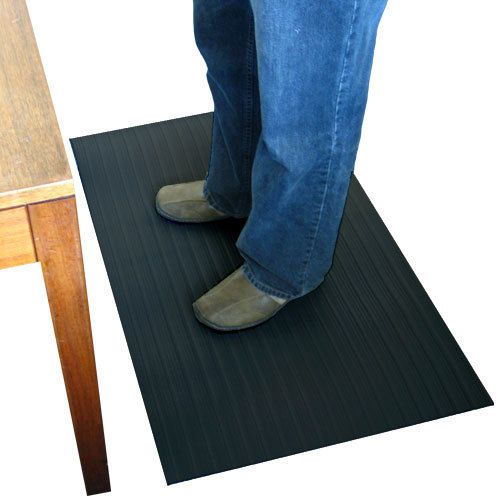 ANTI FATIGUE MAT 2 FT X 3 FT BLACK 3/8 IN. THICK RIBBED