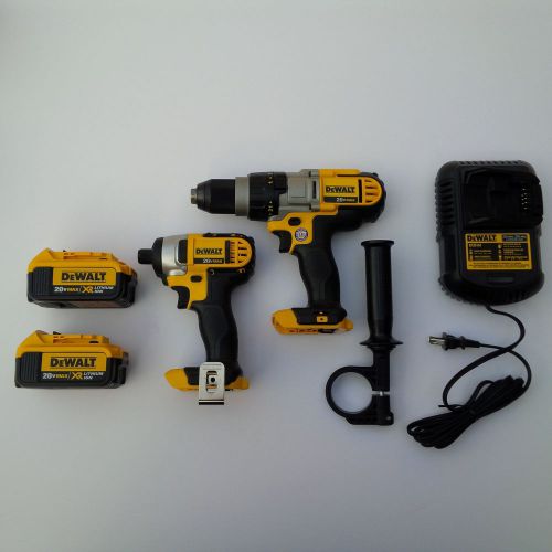 Dewalt dcd985 20v 1/2 hammer drill,dcf885 1/4 impact, 2 dcb204 batteries,charger for sale