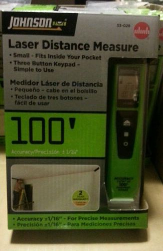 New Johnson 100&#039; Laser Distance Measure 1/16&#034; accuracy digital tape measure