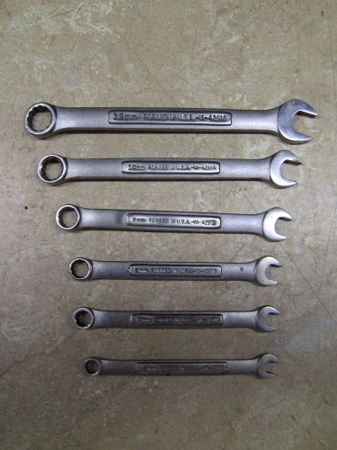 6 pc set metric craftsman wrenches 12 point open end 6mm - 10mm forged in usa for sale