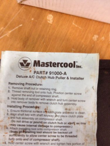 Mastercool deluxe a/c cluthch hub puller &amp; installer kit 91000-a for sale