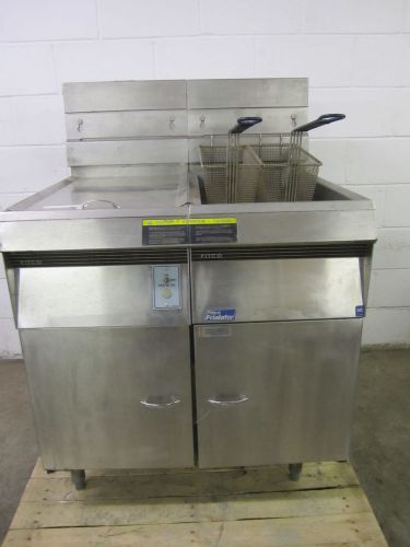 Pitco frialator single well double basket fryer f14s-v dump station natural gas for sale