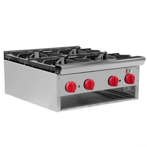 Cooking Performance Group 24&#034; Wide 4 Burner Commercial Gas Countertop Hotplate