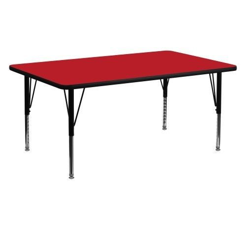 Flash furniture xu-a2460-rec-red-h-p-gg 24&#034; x 60&#034; rectangular activity table, hi for sale