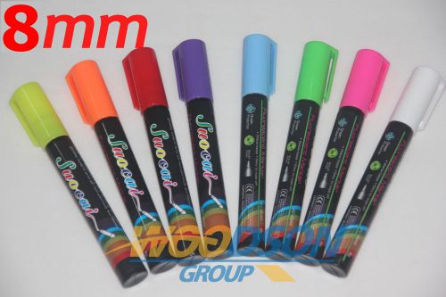 8 pcs 8mm Highlighter Fluorescent Liquid Chalk Marker Pen for LED Writing Board