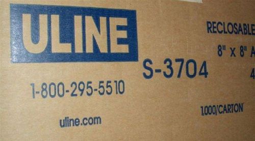 ULINE S-3704 8” x 8” ANTI STATIC RECLOSABLE POLY BAGS (1000/Case)
