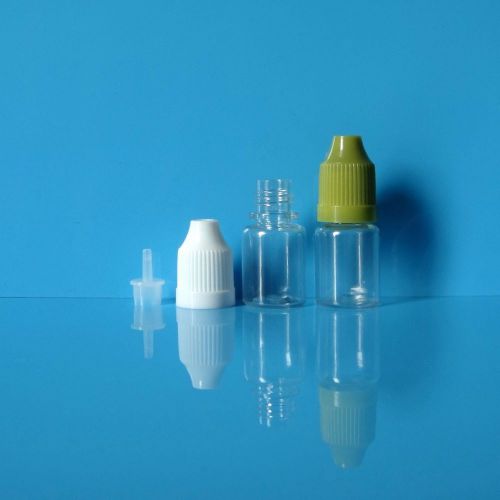 100 P 5ML PET Plastic Child Proof Dropper Bottles E Juice Vapor Liquid Vape PET5