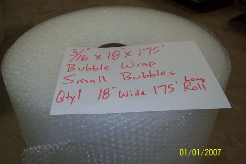Bubble Wrap 3/16&#034; x 18&#034; Wide x 175&#039; Long Small Bubbles Free Ship Perf Every 12&#034;