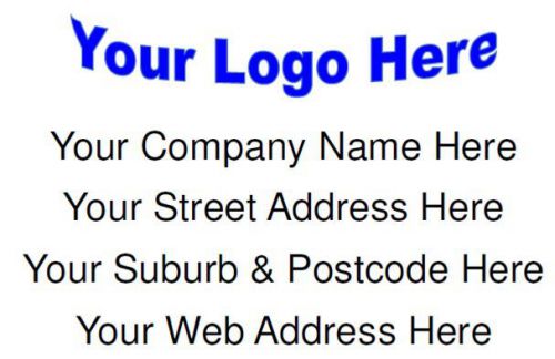 240 LARGE PERSONALISED RETURN ADDRESS LABEL STICKERS  WITH YOUR COMPANY LOGO