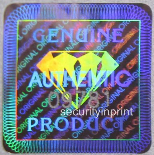 294 &#034;GENUINE&#034; Diamond +Serial No&#039;s Hologram Security stickers Labels S19-1SSN
