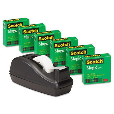 Scotch Magic Tape, 1&#034; Core, Black, 6/Pack 810C40BK