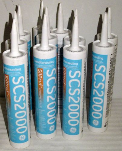 New~lot/qty (11) crl ge silpruf scs2000 silicone sealants weatherseal caulk~gray for sale