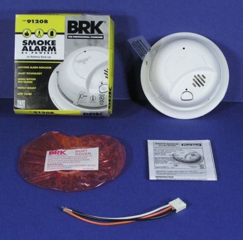 * brk first alert 9120b ionization smoke detector alarm ac + battery + wires new for sale
