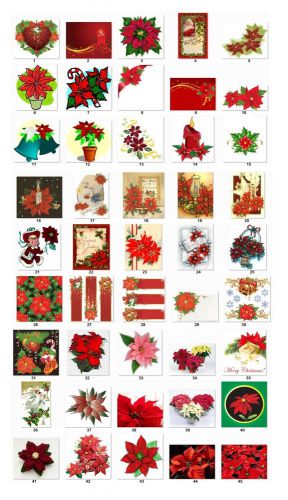 30 Personalized Return Address Christmas Poinsettias Labels (ct1) Buy3 Get1 free