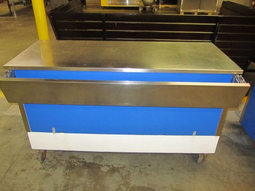 VOLLRATH STAINLESS STEEL CABINET WITH 2 TRAY LINES (BLUE)