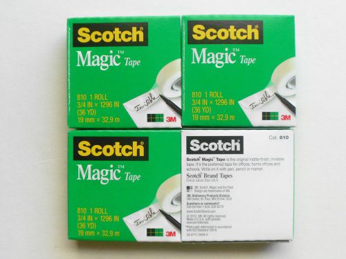 Scotch Magic Tape Refills 3/4 x 1296 in (36 yds) Lot of 4 rolls NEW