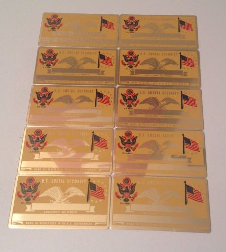 Blank Metal Social Security ID Card US Army Lot of 10 -FREE SHIPPING!