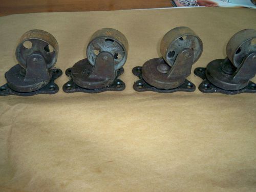 4 vintage payson 190 cast iron industrial swivel caster cart wheels for sale