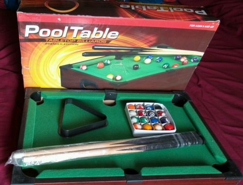 Mini Tabletop Pool Table Billiards Set w/ Accessories Premier Edition - EXC Cond