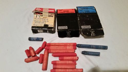 Dixon Lumber crayons vintage lot 3 dozens blue red