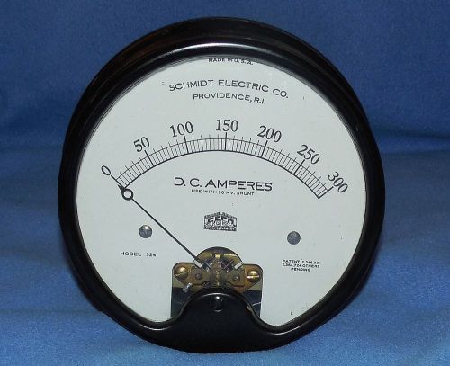 ANTIQUE SCHMIDT ELECTRIC CO. &#034; D. C. AMPERES METER &#034; MODEL 524 (1940&#039;S) WORKS !