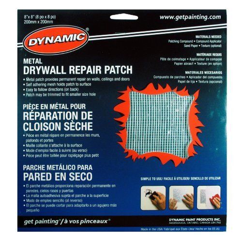 NEW Dynamic LF044001 Metal Drywall Repair Patch  4-Inch by 4-Inch