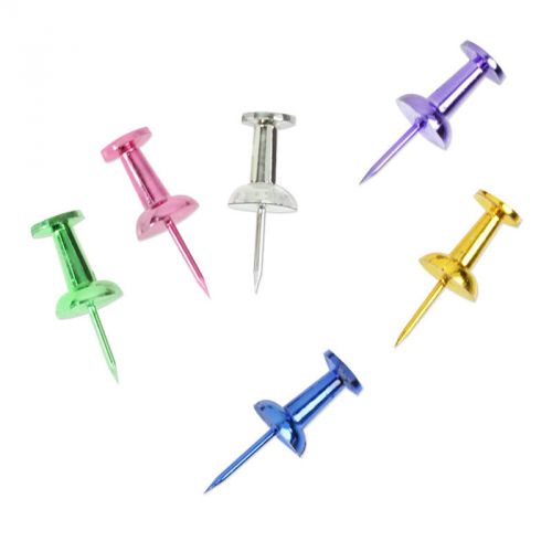 Assorted Metallic Colored Push Pins - Pack of 50
