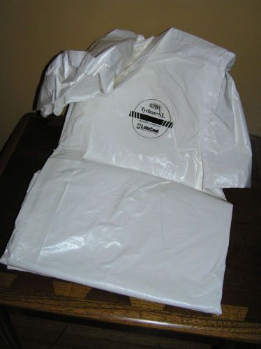 Haz Mat suit.  Dupont TyChem SL white disposable  with hood and feet. Size XL
