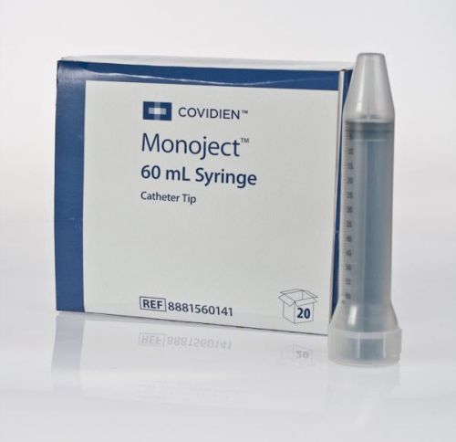 Covidien Syringe, 60mL, Monoject Catheter Tip, Ref 8881560141, Box of 20