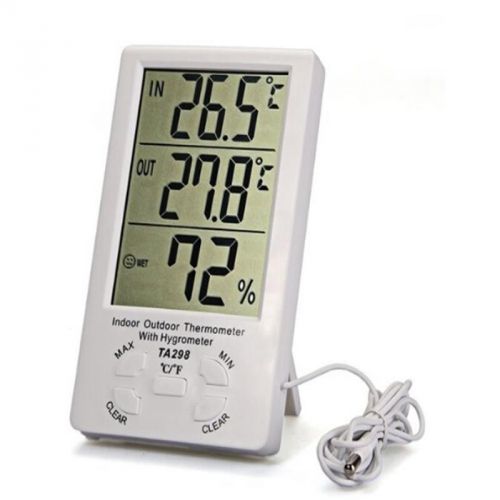 Enduring cool lcd hygrometer humidity thermometer temperature meter + probe tbus for sale