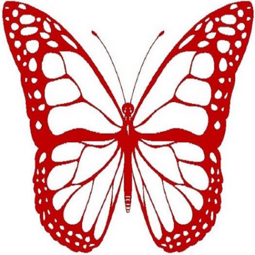 30 Custom Red Modern Butterfly Personalized Address Labels