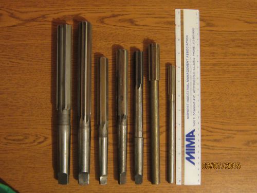 Lot of 7 TAPER STRAIGHT HIGH SPEED REAMERS TOOL