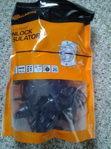 GALLAGHER MULTI POST PINLOCK INSULATOR BLACK 20/BAG  NEW!!!