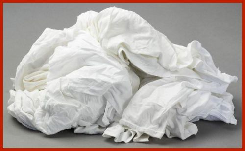 WHITE COTTON T-SHIRT WIPING SHOP CLEANING PAINTERS RAGS 25 POUNDS FREE SHIP