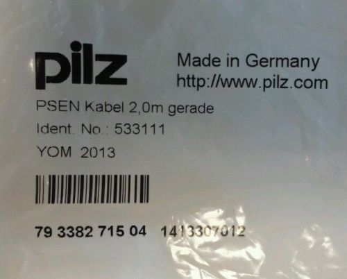 Pilz cordset 533111 connection cable 2M, straight,4-P M8 connector screw-on, lot