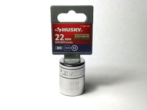 Husky 1/2 in. Drive 22 mm 12-Point Standard Socket