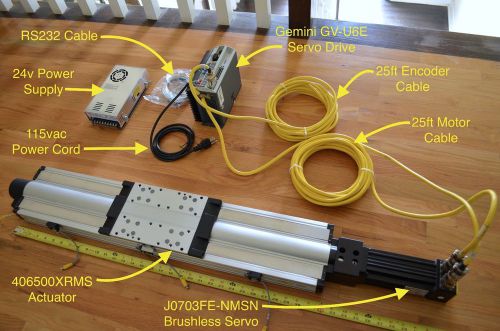 Parker 406XR Linear Actuator, J0703FE-NMSN Brushless Servo &amp; Gemini GV-U6E Drive