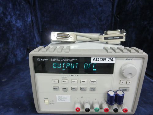 Agilent E3631A Triple Output DC Power Supply 0-6V 5A + Agilent 10833A NB4C