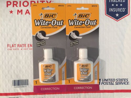 Bic Wite-Out Correction Fluid - 2 Pack - Extra Coverage - Foam Brush - 20 ml