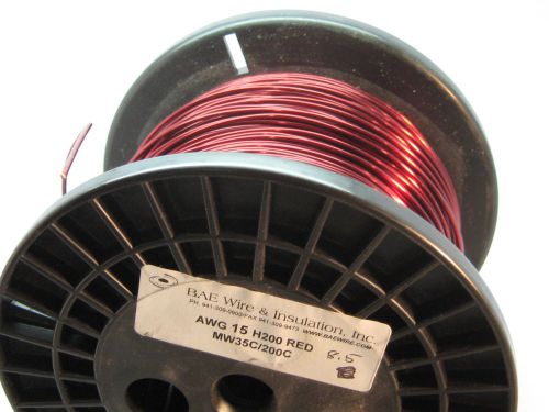 BAE Wire Copper AWG 15 H200 RED Almost a Full Spool For Wind Turbine Coils
