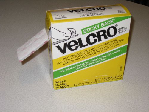 Velcro Sticky Back Hook And Loop Tape - 0.75&#034; Width X 15 Ft Length - 1 / Roll -