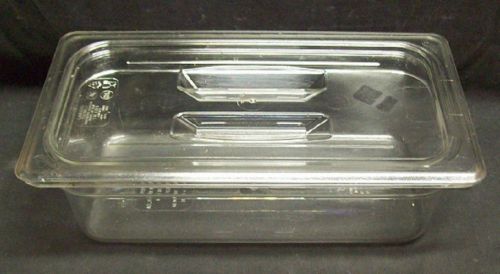 Restaurant Equipment Bar Supplies CAMBRO 1/3 SIZE FOOD PAN WITH LID 4&#034; CLEAR
