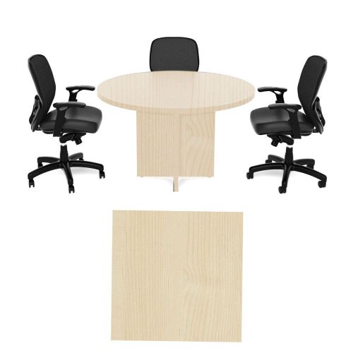 Cherryman 42 Inch Round Conference Table Amber Hard Rock Maple Laminate
