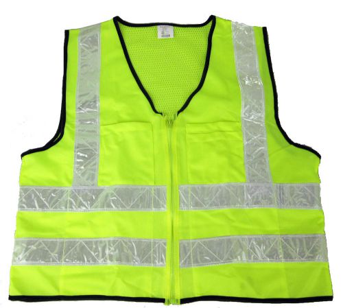 (9) Medium Lime Safety Vest Class 2 with pockets- Lot of 9